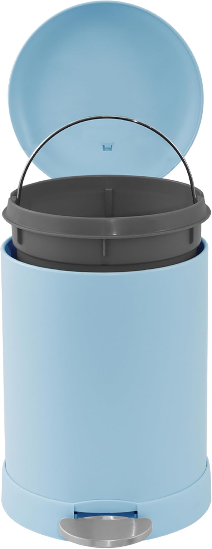 Glad Small Trash Can, 1.2 Gallon | Round Stainless Steel Garbage Bin - Image 3
