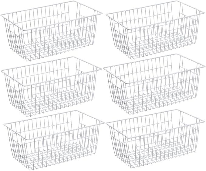 SANNO Wire Metal Baskets Freezer Baskets Farmhouse Organizer Storage Bins Large by SANNO