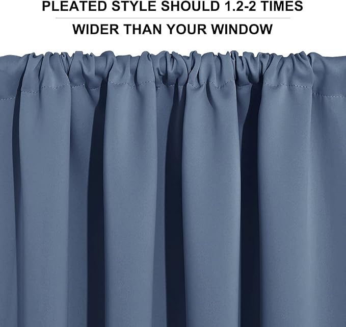 RYB HOME Short Blackout Curtains 36 inches, Solid Heavy Duty Small Window - Image 7