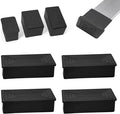 4 Pcs 2" x 4" Rectangular Rubber Chair Leg Caps, PVC Table Leg Covers, Flexible by BOPOREAE