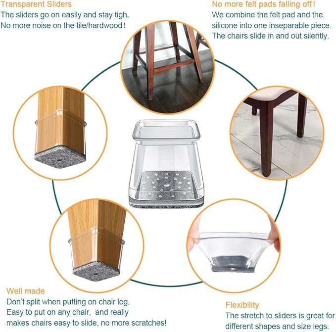32 Pcs Square Chair Leg Floor Protectors - Image 6
