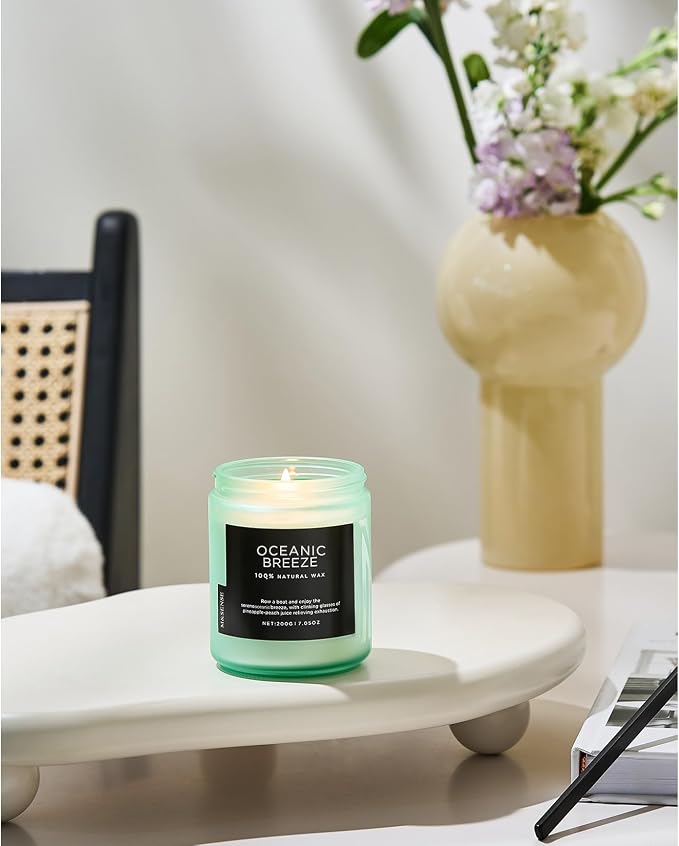 M&SENSE Candle Oceanic Breeze Scented Candle, Long Lasting Pineapple & Mango - Image 6