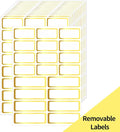 Gold Labels Stickers, Removable Blank Labels Gold Border, Self-Adhesive by STARLIBOO