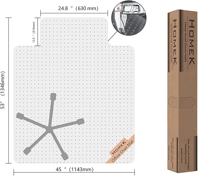 Office Chair Mat for Carpet, Transparent Carpet Protector Mat for Office Chairs - Image 7