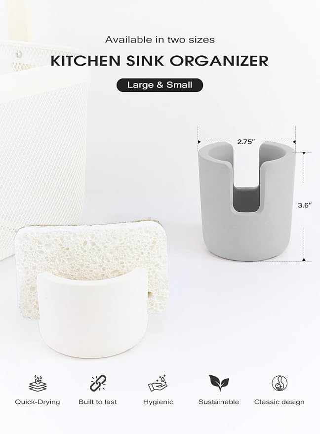 Diatomite Stone Sponge Holder, Quick Dry Dish Sponge Stand - Image 6