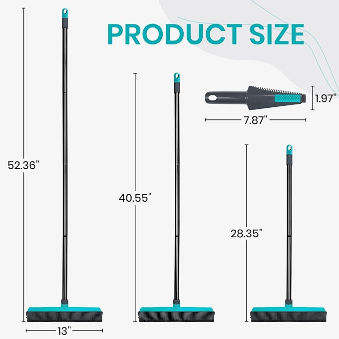 MAVRIZ Pet Hair Removal Broom Carpet Rake Rubber Broom - Image 6