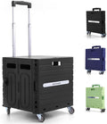 Folding Utility Cart Black Portable Rolling Crate Handcart Foldable Shopping by dotewe