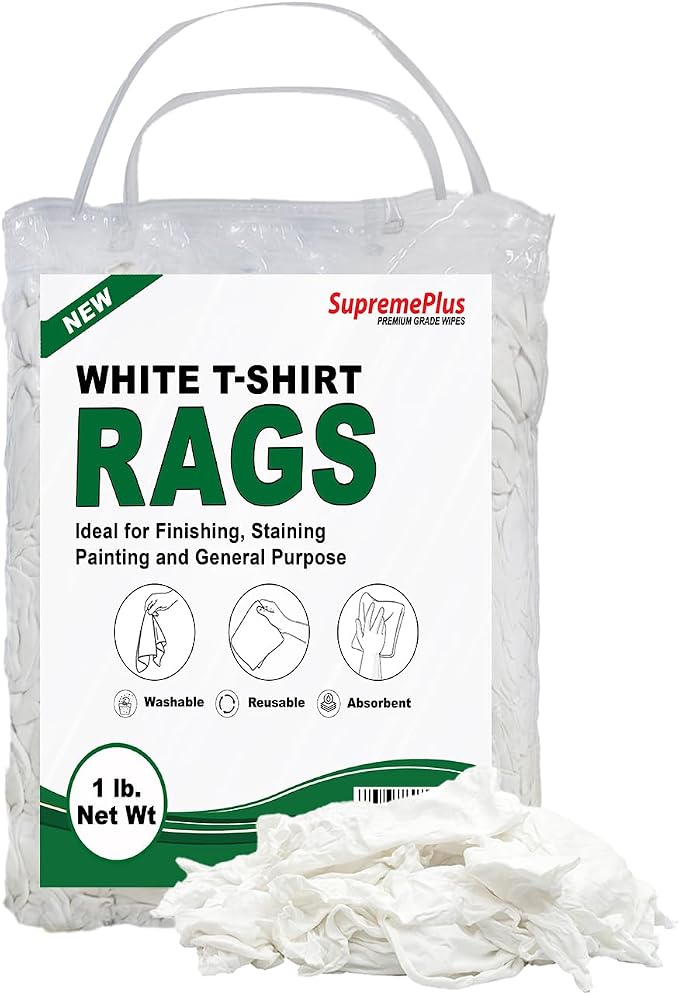 Premium White T-Shirt Cleaning Rags – White Cotton Rags by SupremePlus