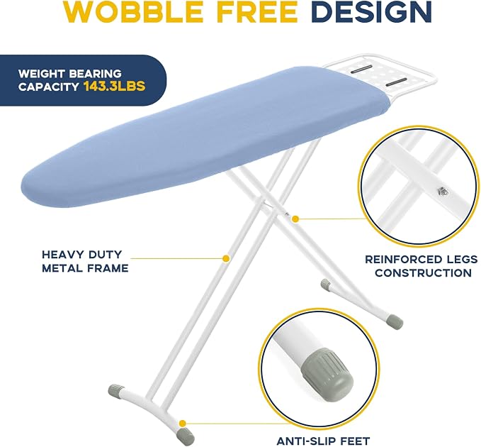 Full Size Ironing Board with Iron Rest, Heavy Duty Compact Ironing Board - Image 3