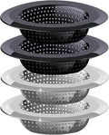 Kitchen Sink Drain Strainer, 4 Pack Stainless Steel and Black Mesh Sink Strainer by V-TOP