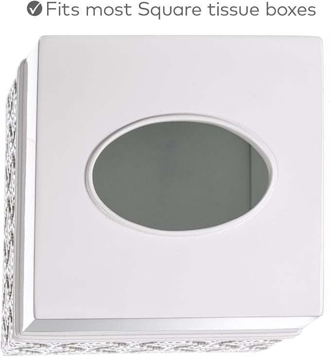 Creative Scents Mirror Damask Square Tissue Box Cover - Image 6