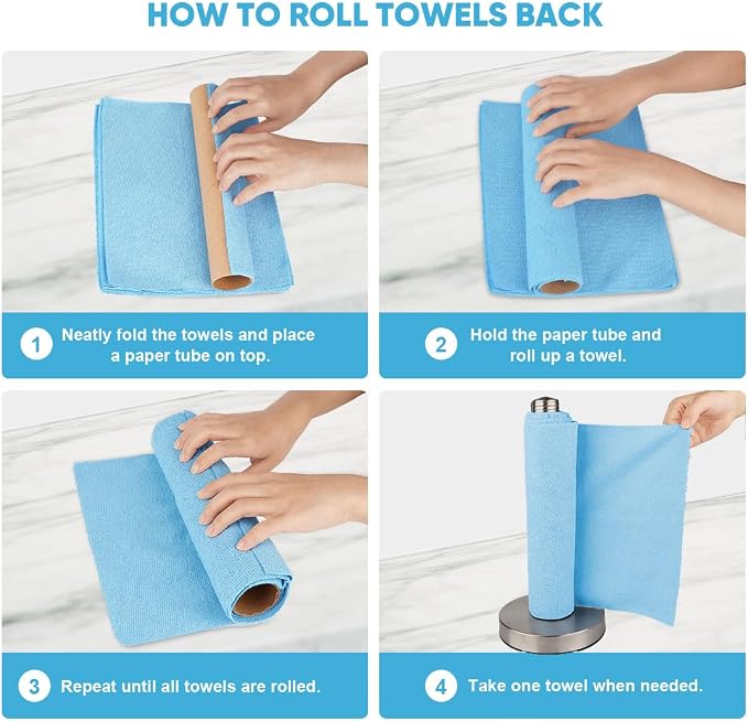 AIDEA Microfiber Cleaning Cloth Roll, Microfiber Towels - Image 7