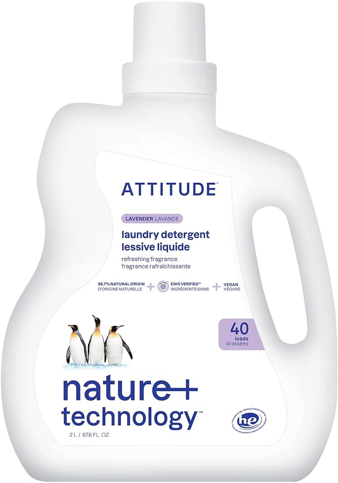 ATTITUDE Liquid Laundry Detergent, EWG Verified, HE Compatible, Plant-Based & by ATTITUDE
