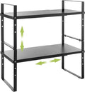 Expandable Cabinet Shelf Organizer Rack, Stackable Kitchen Counter Storage by Acorss-Star