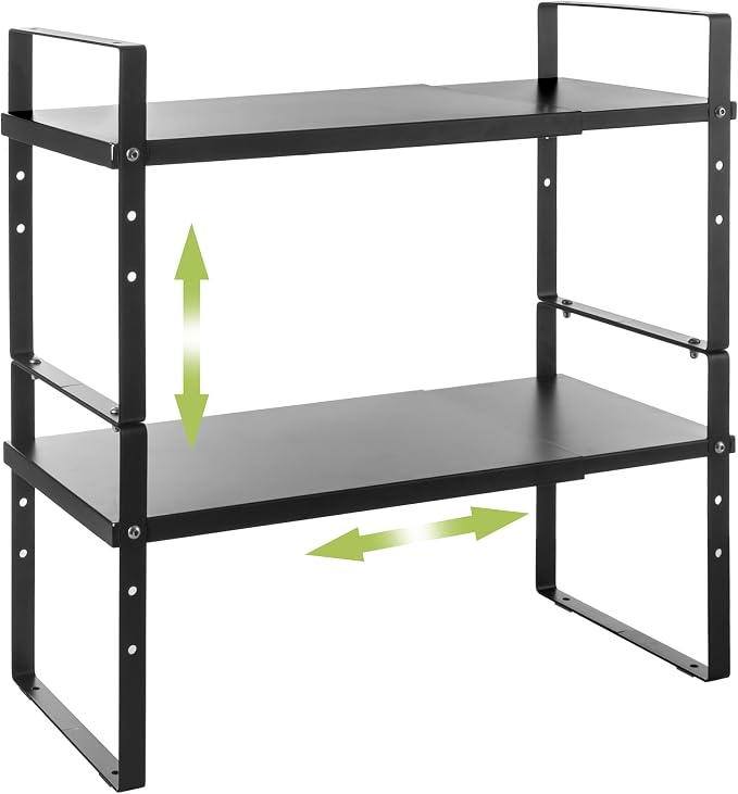 Expandable Cabinet Shelf Organizer Rack, Stackable Kitchen Counter Storage by Acorss-Star