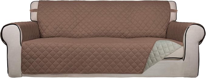 PureFit Reversible Quilted Sofa Cover, Water Resistant Slipcover Furniture by PureFit