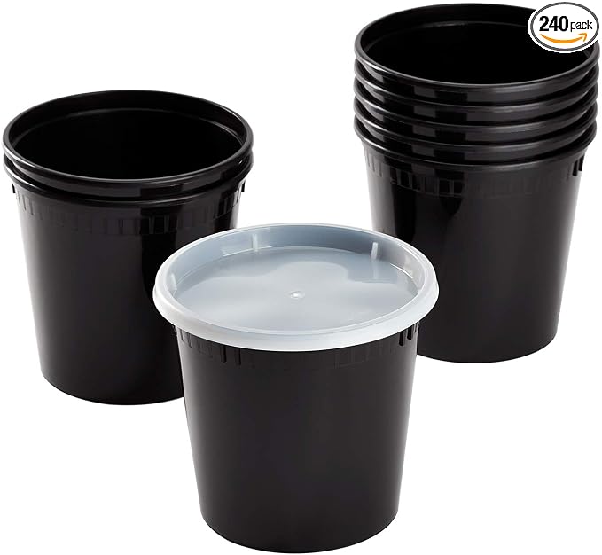 Karat [24oz - 240 ct Black PP Injection Molded Round Deli Containers by Karat