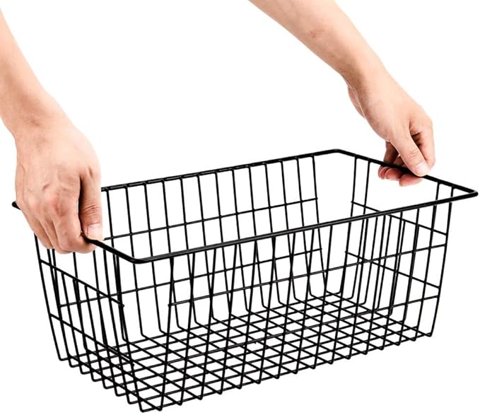 SANNO Freezer Baskets Wire Storage Baskets Closet Baskets Bin Farmhouse - Image 6