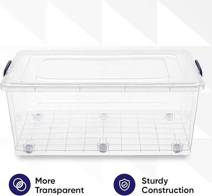 Superio Storage Bins with Lids, Stackable Totes, BPA Free, Odor Free, Organizer - Image 5
