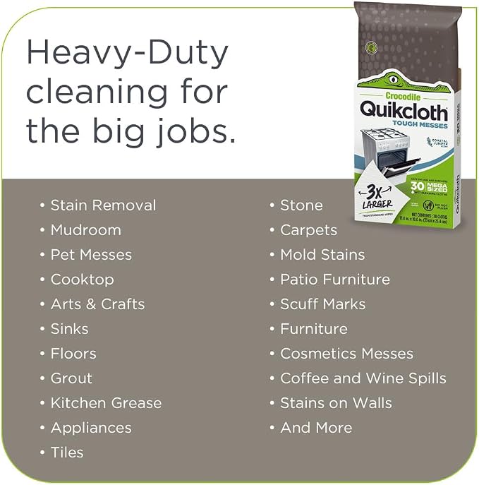 Quikcloth® Tough Messes – Plant-Based, Plastic-Free Cleaning Wipes - Image 3