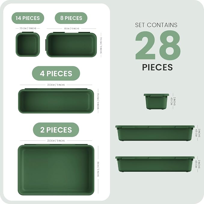 A-LuGei 【28PCS】 Drawer Organizer, Bathroom Organizers and Storage, Makeup - Image 6
