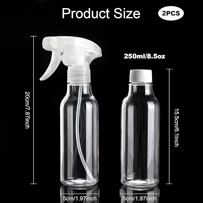 Cosywell Plastic Spray Bottles 8.8oz/260ml 2 Pack Empty Spray Bottle - Image 2