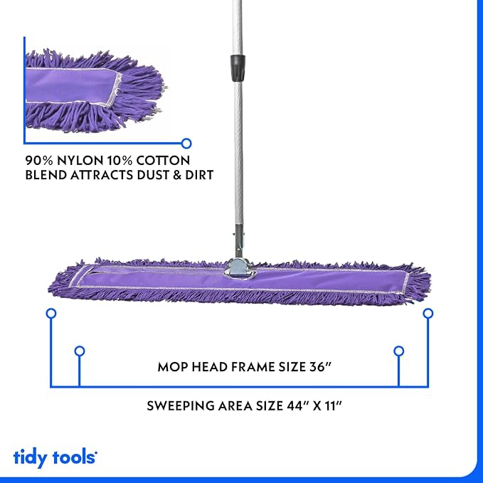 36 Inch Purple Commercial Dust Mop & Floor Sweeper - Image 3
