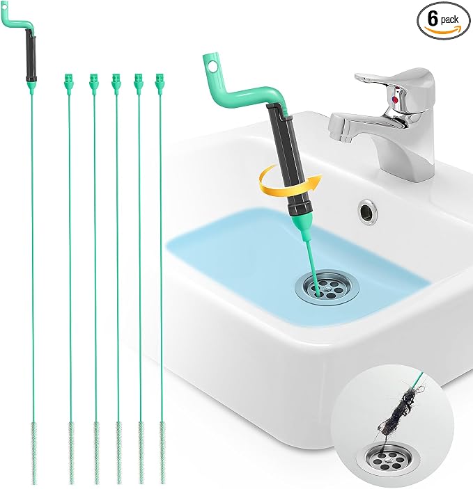Drain Clog Remover Tool – 30”Anti-break Steel Sink Snake Hair Drain Cleaner Tool by DrSnake