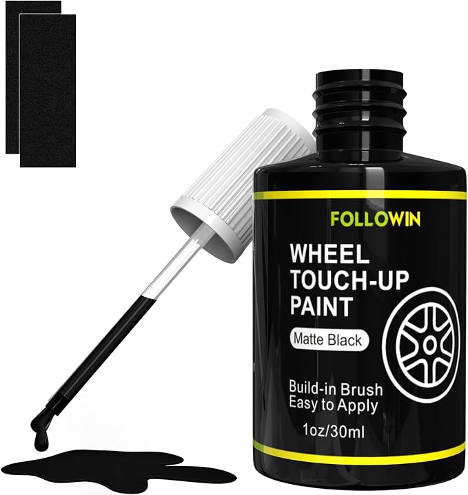 FOLLOWIN Matte Black Rim Touch Up Paint by FOLLOWIN