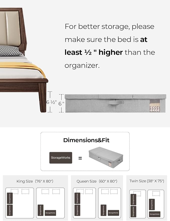 StorageWorks 2-Pack Large Under Bed Storage Bins - Image 3