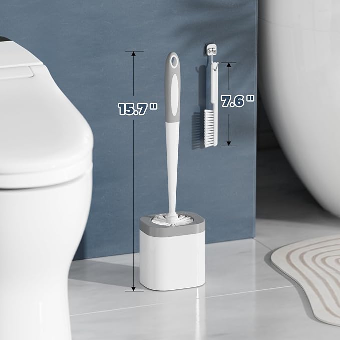 Toilet Brush, 4 Pack Toilet Brush and Holder Set Bathroom Accessories, Toilet - Image 6