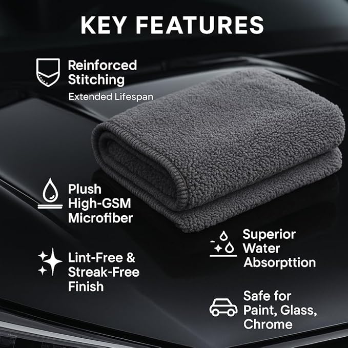 PAKS - 3 Pack Reusable Microfiber Towels - 16x24 Micro Fiber Towels Car - Image 2