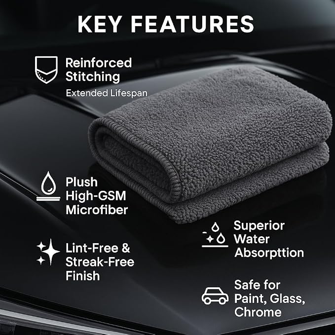 6 Pack Reusable Pak Details Micro Fiber Towels Car Detailing | 16x16 - Image 3