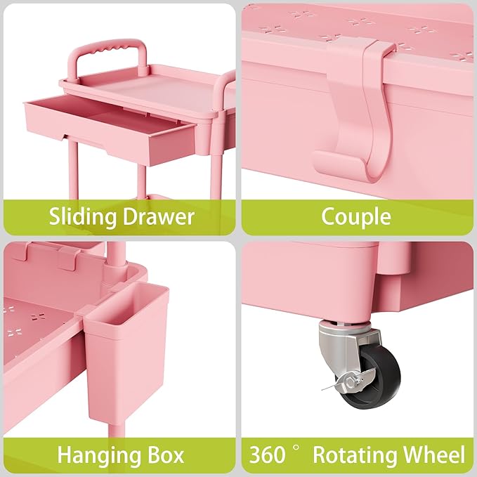 5 Tier Rolling Cart Organizer, Bathroom Cart Organizers - Image 4