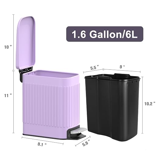 TrashAid Slim Bathroom Trash Can - Image 5