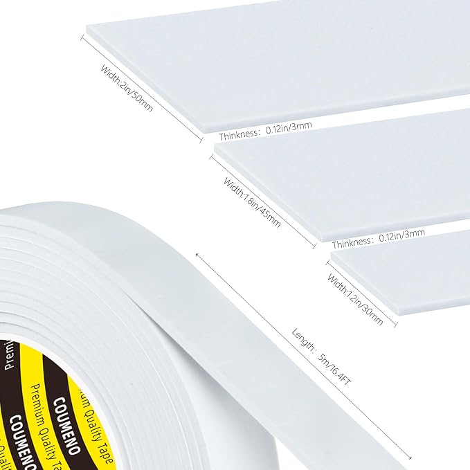 2 Pack EVA Single-Sided Adhesive Foam Tape 1.2inx16.4FT Single-Sided Sealing - Image 2