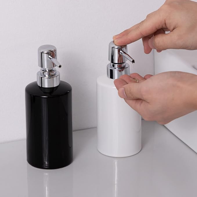 FE Soap Dispenser, 300ml/10oz Ceramic Liquid Soap Pump Dispenser, Refillable - Image 8