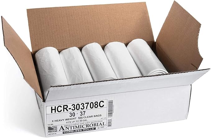 Aluf Plastics High Density Trash Bags, 30 Gallon, 8 Micron, - Image 2
