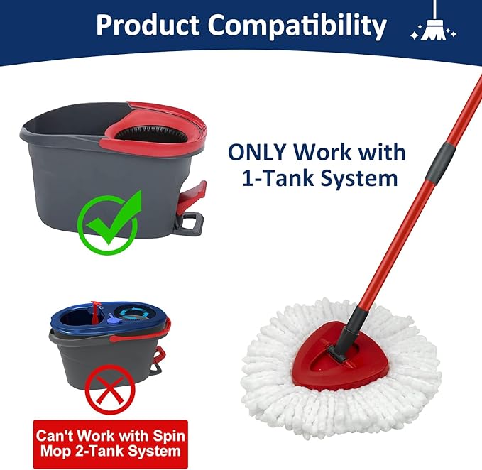 Mop Replace Heads Mop Handle and Mop Base Replacement - Image 3