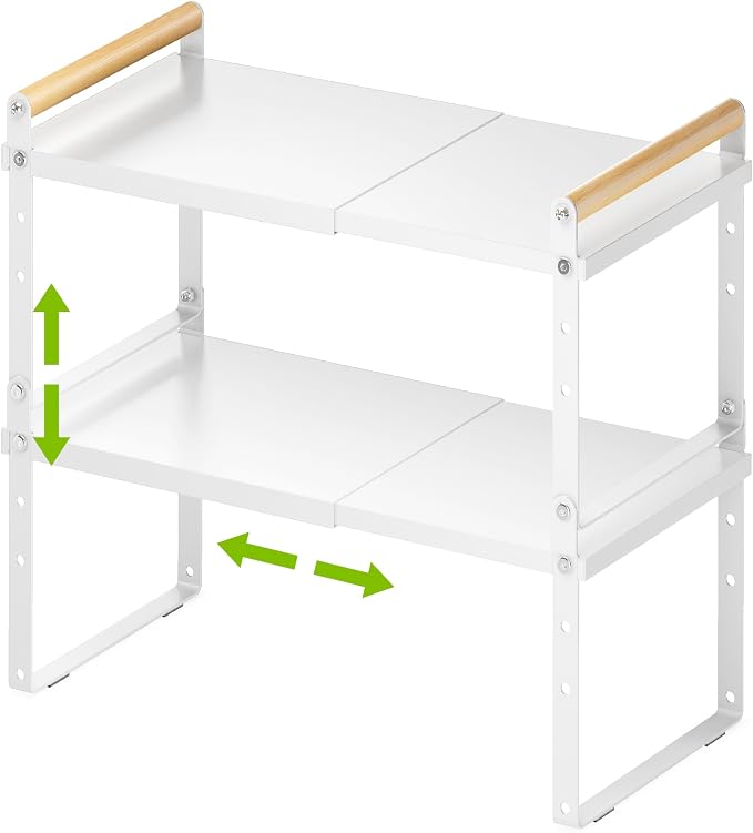 DOLALIKE Expandable kitchen Countertop Organizer, Stackable Cabinet Shelf by DOLALIKE
