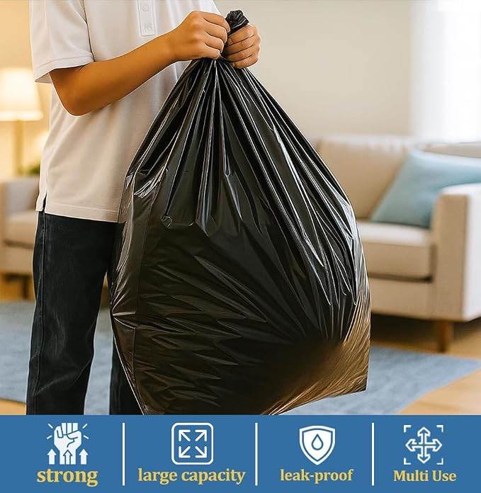 55-60 Gallon Black Trash Bags 200 Bags by RayPard Extra Large Multi-Use Heavy - Image 5