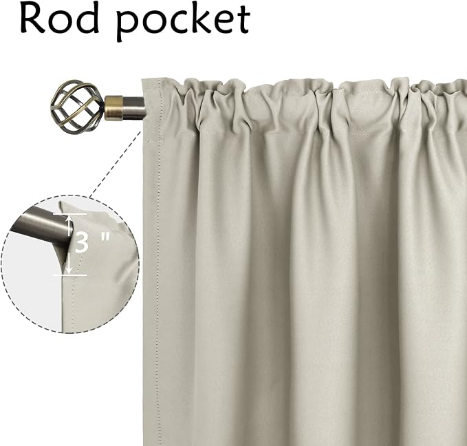 BGment Short Blackout Curtains 48 Inches Length - Image 3