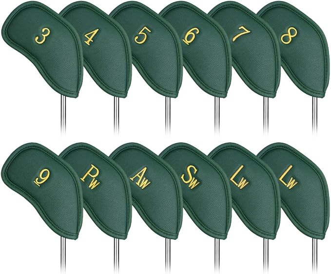 CRAFTSMAN GOLF 12pcs or 1pc Thick Synthetic Leather Golf Iron Head Covers Set - Image 2