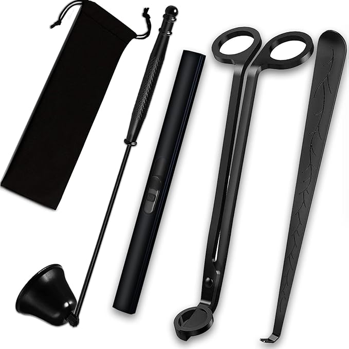 4IN1 Candle Accessory Set, Rechargeable Candle Lighter, Candle Wick Trimmer by KOAKOMI