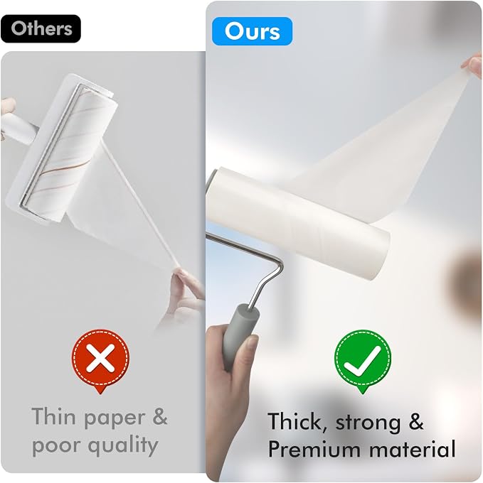 Extra Sticky Large Lint Roller Refills, 6.3'' Giant Lint Roller Refills - Image 4