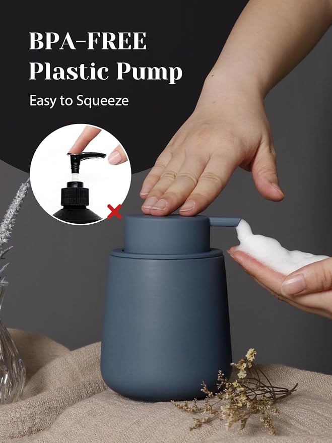 INGOFIN Ceramic Foaming Soap Dispenser - 12 oz Foam Hand Soap Dispenser Bathroom - Image 5