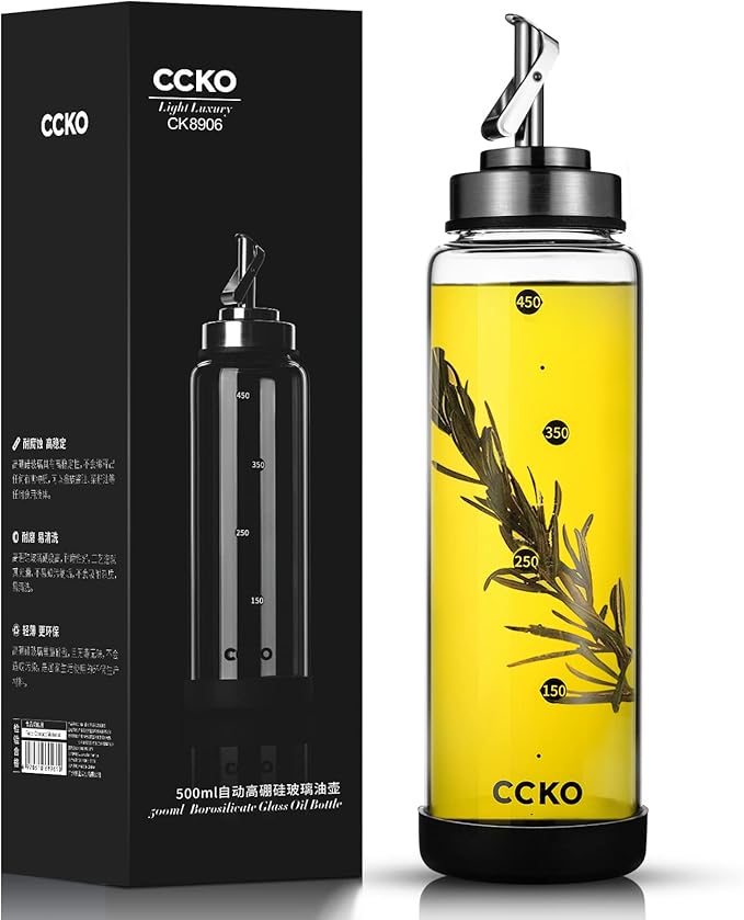Glass Olive Oil Dispenser Bottle Shatterproof and Leakproof by CCKO