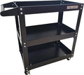 Utility Service Cart, 3 Shelf 150LBS Heavy Duty Steel Rolling Utility Cart by ToolDorm