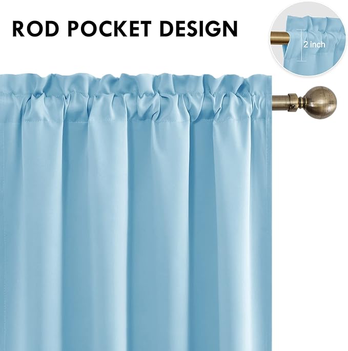 DWCN Blackout Curtains Room Darkening Thermal Insulated Bedroom Curtains Window - Image 4