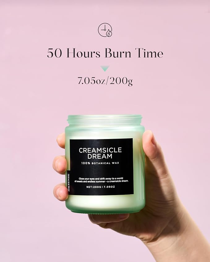 M&SENSE Orange Creamsicle Scented Candle, 7.05oz 50 Hours Slow Burning Non - Image 3